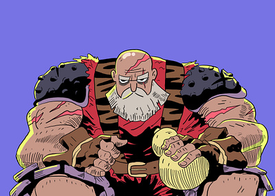 Karim "The Butcher" beast comic comicbook design fighter flat flatdesign illustration muslim pakistan soldier swordsman