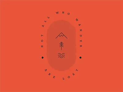 Not all who wander are lost sticker branding graphic graphic design logo graphicdesign icon lineart logo print print design sticker stickermule typogaphy