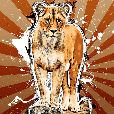 Lion Toon Action adobe photoshop design illustration toon