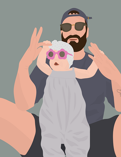 Father & Baby - Digital Portrait app design branding design digital art digital illustration digital painting illustration toronto ui ui design user interface ux design