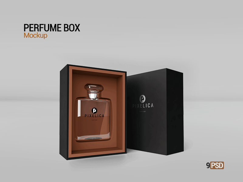 Perfume Box Mockup advertising beauty body mist bottle box cartoon cologne cosmetic deodorant elegance fashion female fragrance gift glamour glass gold liquid luxury makeup