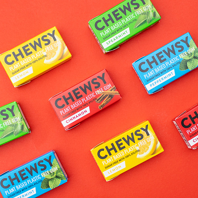 Chewsy Packaging chewing gum gum natural logo organic packaging plastic free