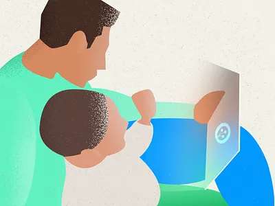 Father and child family graphic design illustration minimal
