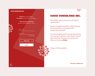 Sign Up Page - Covid Consulting consulting covid createaccount dailyui design designchallenge designdaily signup uidesign web