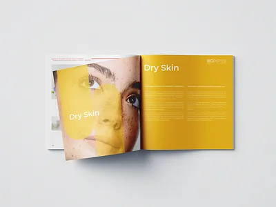 Beauty products brochure beauty branding brochure catalogue editorial graphic design pagination print products skin skincare spread yellow