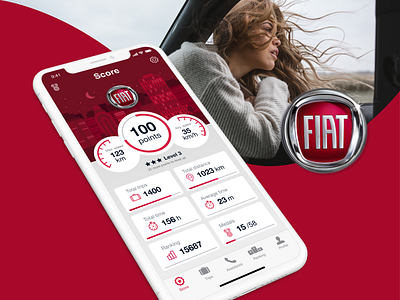 Car Companion Mobile App car companion app data visualization driving fiat gamification interaction design location mobile ui mobile ux ui design ux design