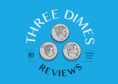 Three Dimes: Podcast Title Card dime flatdesign halftone head monoline podcast three