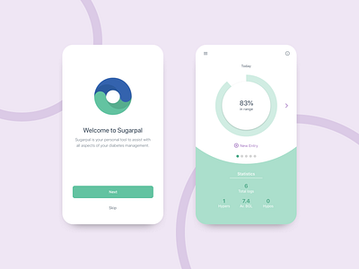 Diabetes Management App app app design diabetes flat health mobile sketch ui ux