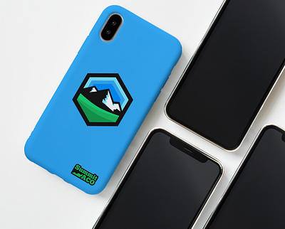 SummitACO Branding Mockup blue branding branding design design flat forest geometric green green logo icon illustration logotype minimal mountain outdoors vibrant