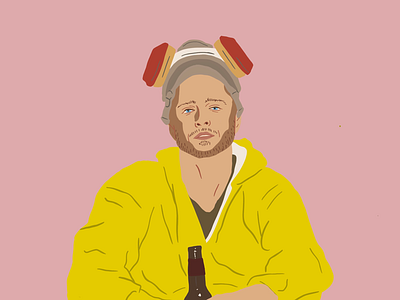 mr pinkman breaking bad color design illustration jesse pinkman procreate