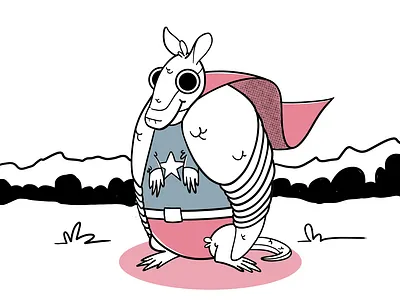 Shelldons Supertars Armadillo graphic design illustration illustrator vector