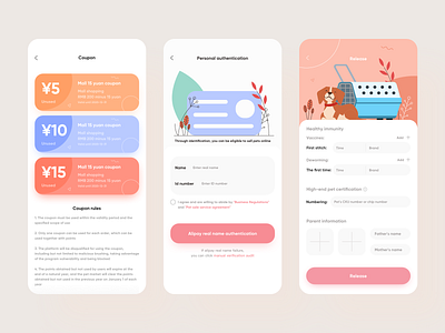 Pet app 3 app branding illustration pet ui 设计