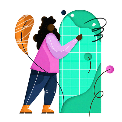Looking for something color design illustration leaf vector woman