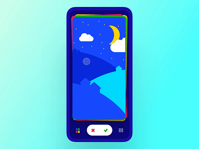 Interaction #45. The Card Table app approve card stack cards castle forest hills houses interaction menu mobile night sky physical posters reject shuffle surface design swiping ui ux
