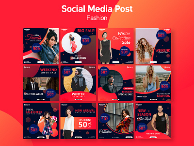 Fashion Social Media Post banner bloger download facebook icons intagram kit media post social template templates