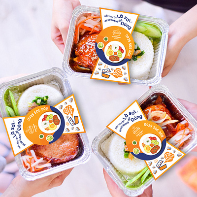 Take away broken rice brand branding branding design broken rice design a day graphic design illustration design label logo logo design logodesign lunchbox maydesign rice rice box thietkecotam