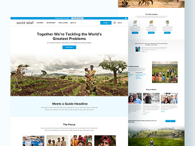 World Nonprofit Organization africa blue clean design hero icon landing minimal nonprofit typography ui ux web web design website white yellow