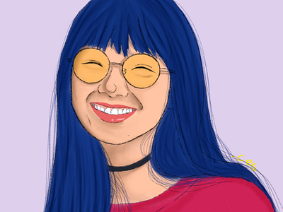 Smile! design girl illustration potrait self potrait sketch