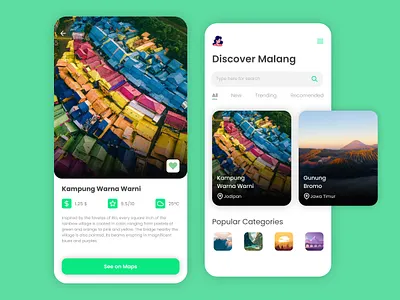 Travel Mobile App - Discover Malang discover illustration malang mountain mountainapp resident travel travel agency travel app traveling travelling ui uidesign uiux uiuxdesign uiuxdesigner ux vector