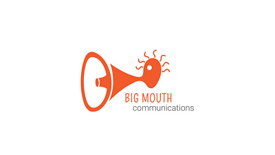 Big mouth communications branding design flat illustration logo minimal typography vector