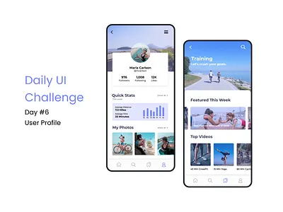 Daily UI / User Profile app design daily ui design fitness interface design mobile ui user profile ux