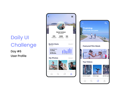 Daily UI / User Profile app design daily ui design fitness interface design mobile ui user profile ux