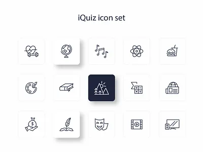 iQuiz icon set app art design flat icon illustration illustrator ui vector