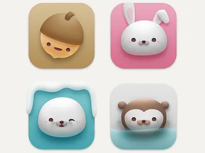 Critterama Icons animals appicon big sur critters cute icons kawaii macos neomorphism preview ui wip