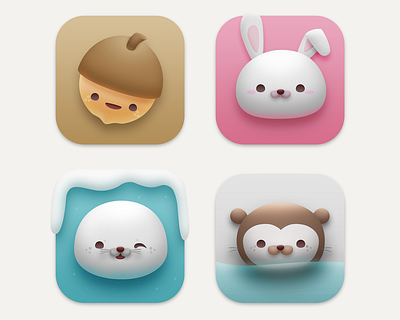 Critterama Icons animals appicon big sur critters cute icons kawaii macos neomorphism preview ui wip