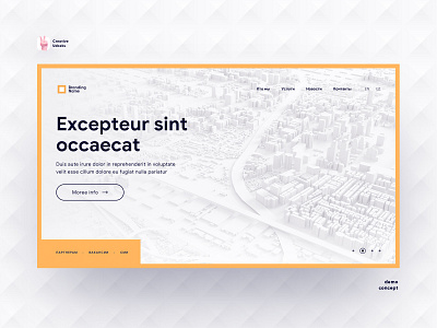 One page build building city design typography ui ux web white yellow