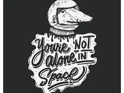 Not Alone in Space. design illustration lettering space spacex typography vector