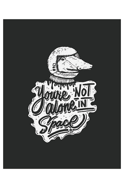 Not Alone in Space. design illustration lettering space spacex typography vector