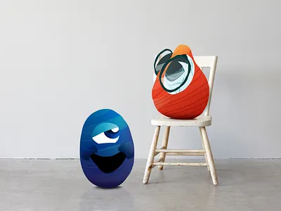 Dropped character character design color drop expression face illustration mock up mockup noise noise shadow photoshop