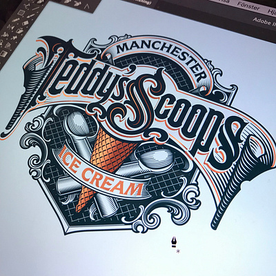 Teddy's Scoops icecream lettering logotype schmetzer