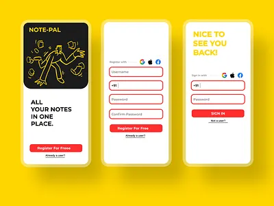 Note-Pal app concept app design icon illustrator logo typography ui ux