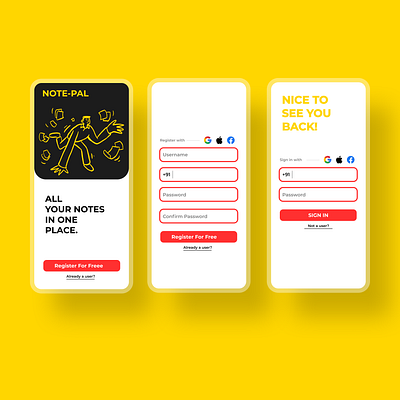 Note-Pal app concept app design icon illustrator logo typography ui ux