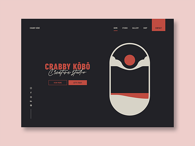 Crabby Kōbō homepage branding design desktop flat flat design homepage illustration interface portfolio sketch ui ui design vector