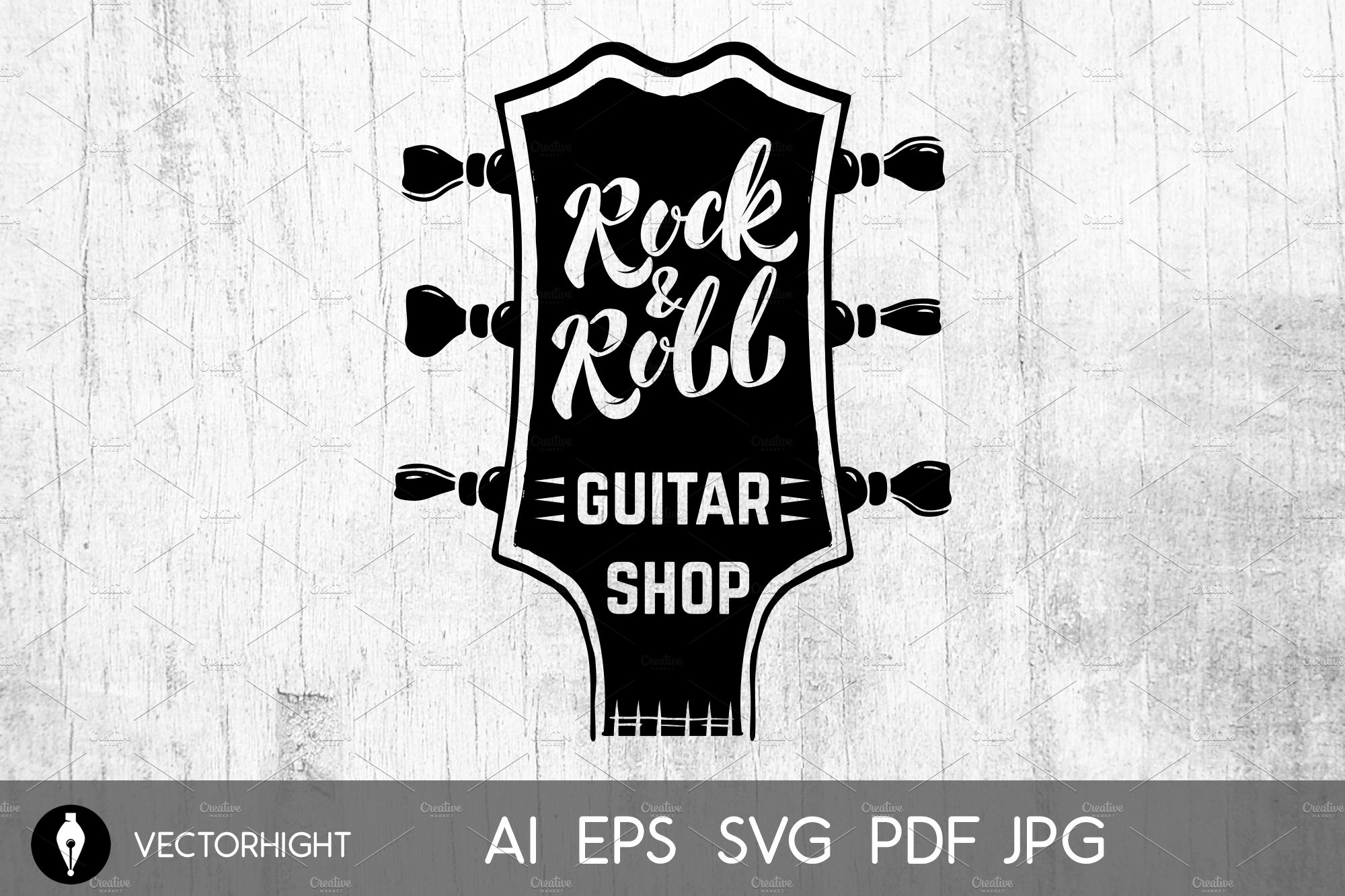 Rock and roll. Guitar headstock SVG by Kotliar Ivan on Dribbble