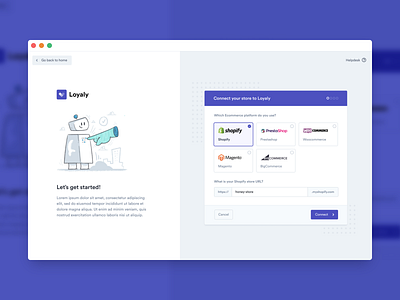 SaaS onboarding screen desktop ecommerce app illustration onboarding onboarding ui saas saas design shopify software ui ux