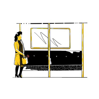 Subway Illustration character character design design female illustration minimal outline procreate simplistic subway woman