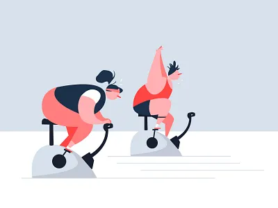 let´s go! adobe illustrator bicycle branding character characterdesign design fitness gym illustration illustrator vector