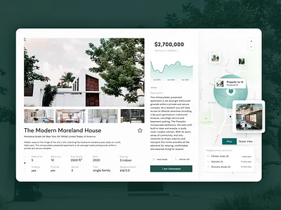 Real Estate Website apartment booking dashboard design estate estate agent flat green interface map modern property room statistic ui ux web