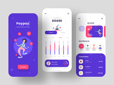 Banking Mobile App Design app app design banking banking app creative credit card design finance illustration ios mobile app mobile interface money money transfer payment product design transactions ui ux wallet