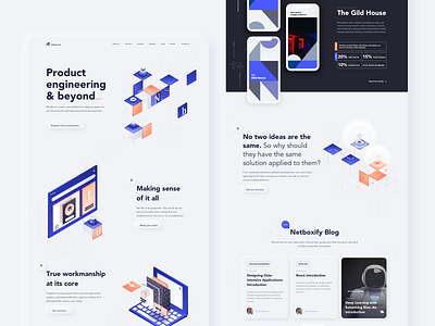 Netboxify Website - 02 branding business clean clean design isometric isometric art isometric illustration skeumorphic skeumorphism ux website website design