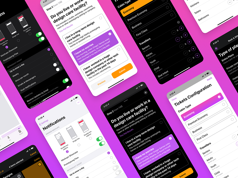 iOS design kit - Figma mobile templates app apple bar figma footer header ios iphone mobile nav navigation profile selection settings stepper templates ui ui kit