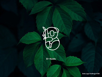 B + Koala design koala koala bear logo minimal stroke strokes