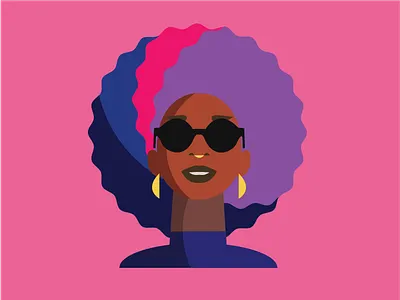 cool lady adobe illustrator blm flatdesign illustration practice
