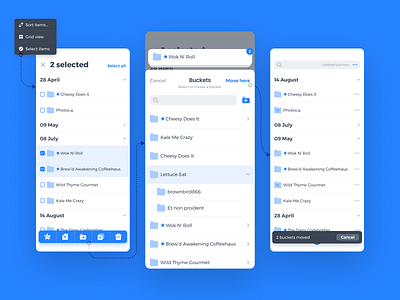 Moving buckets blockchain cloud app cloud storage file manager file sharing folders ios mobile ui mobile ux uidesign