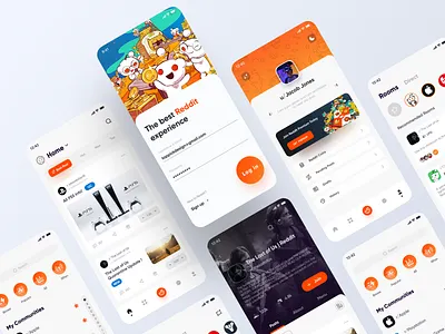 Reddit App Redesign-2 2020 app application chat color palette design figma icon log in mobile app mobile ui post reddit redesign redesign concept sign up ui user interface ux