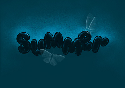 Summer balloon handlettering illustration lettering letters moth noise procreate procreate lettering procreateapp summer text